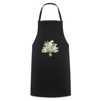 Blumenstrauß vom Maiglöckchen - Kochschürze - Schwarz - Vorne - AI Model Male 185 dark (185cm)