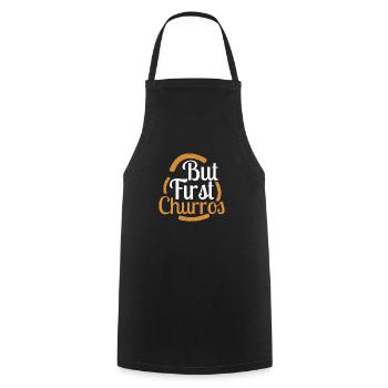 Mais d’abord, churros, nourriture, dessert, pâtisserie latine - Tablier de cuisine - noir - Devant - AI Model Male 185 dark (185cm)