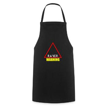 Warning raver - Cooking Apron - black - Front - AI Model Male 185 dark (185cm)