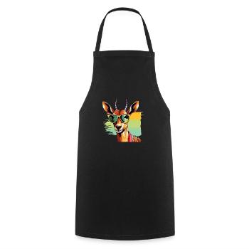 Mokka l'antilope - Tablier de cuisine - noir - Devant - AI Model Male 185 dark (185cm)