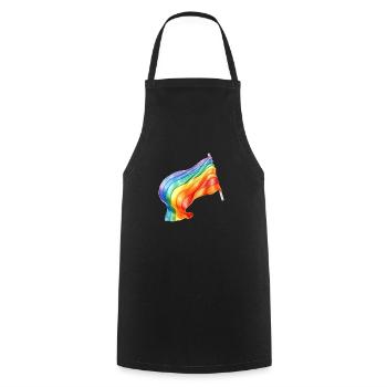 Flag of Tolerance and Diversity-LGBT Pride - Cooking Apron - black - Front - AI Model Male 185 dark (185cm)