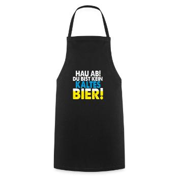 Hau ab du bist kein kaltes Bier Biertrinker kostüm - Kochschürze - Schwarz - Vorne - AI Model Male 185 dark (185cm)