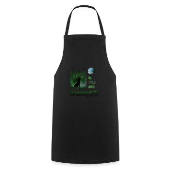 Be wild and wander Wolf - Cooking Apron - black - Front - AI Model Male 185 dark (185cm)