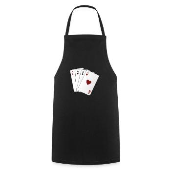 As des cartes à jouer - Tablier de cuisine - noir - Devant - AI Model Male 185 dark (185cm)