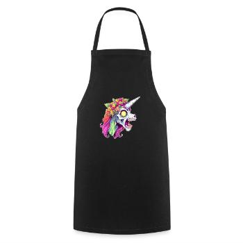 Zombicorn Zombie Unicorn Halloween - Kochschürze - Schwarz - Vorne - AI Model Male 185 dark (185cm)