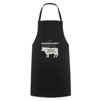 Sekundärvegetarier - Kochschürze - Schwarz - Vorne - AI Model Male 185 dark (185cm)