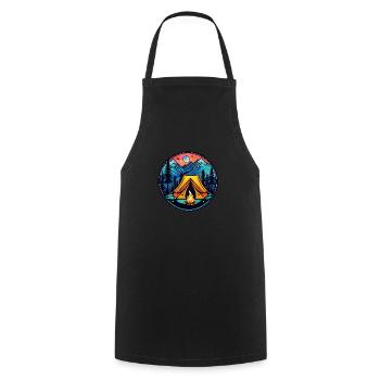 Camping & Lagerfeuer - Kochschürze - Schwarz - Vorne - AI Model Male 185 dark (185cm)