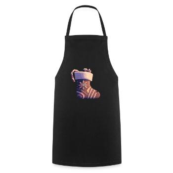 Christmas stocking - Cooking Apron - black - Front - AI Model Male 185 dark (185cm)