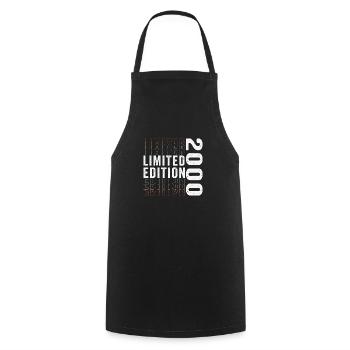 Édition limitée 2000 - Génial 23e anniversaire - Tablier de cuisine - noir - Devant - AI Model Male 185 dark (185cm)