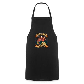 Sur le chemin de l’éclaireur : T-shirt en mode d’entraînement - Tablier de cuisine - noir - Devant - AI Model Male 185 dark (185cm)