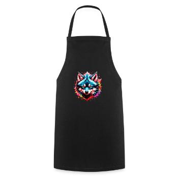 Wolf Tattoo - Cooking Apron - black - Front - AI Model Male 185 dark (185cm)