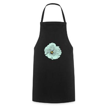 Blume hellblau blaue Blume Malve - Kochschürze - Schwarz - Vorne - AI Model Male 185 dark (185cm)