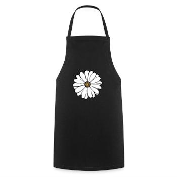 Flower White White Flowers Summer Hippie Gift Idea - Cooking Apron - black - Front - AI Model Male 185 dark (185cm)