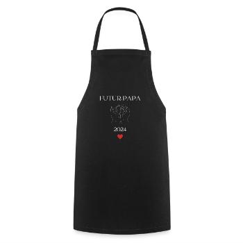 Futur papa 2024 - Tablier de cuisine - noir - Devant - AI Model Male 185 dark (185cm)