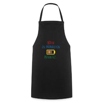 Bêtise en préparation, patientez... - Tablier de cuisine - noir - Devant - AI Model Male 185 dark (185cm)