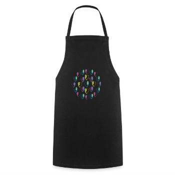 Rosace d'amour . - Tablier de cuisine - noir - Devant - AI Model Male 185 dark (185cm)