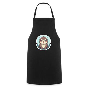 Sea Lion Lover - Cooking Apron - black - Front - AI Model Male 185 dark (185cm)