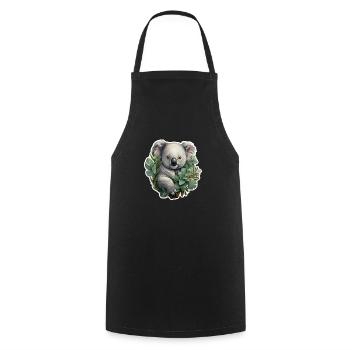 Koala with eucalyptus - Cooking Apron - black - Front - AI Model Male 185 dark (185cm)