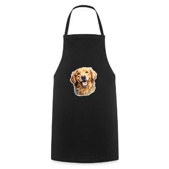 Golden Retriever Head - Cooking Apron - black - Front - AI Model Male 185 dark (185cm)