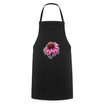Fleur d’échinacée - Tablier de cuisine - noir - Devant - AI Model Male 185 dark (185cm)