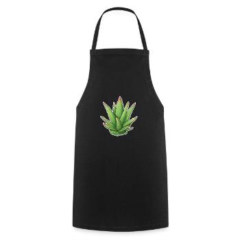 Aloe Vera Plant - Cooking Apron - black - Front - AI Model Male 185 dark (185cm)