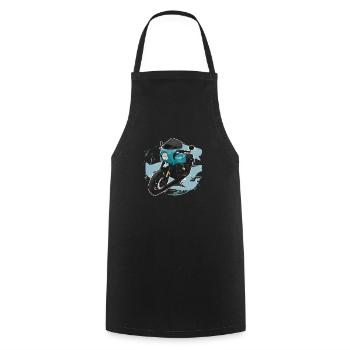 Bobber // Custom // Motorcycle - Cooking Apron - black - Front - AI Model Male 185 dark (185cm)