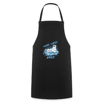Chill Vibes Only - Tranquil Polar Bear - Cooking Apron - black - Front - AI Model Male 185 dark (185cm)