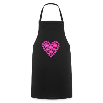 pink roses heart - Cooking Apron - black - Front - AI Model Male 185 dark (185cm)