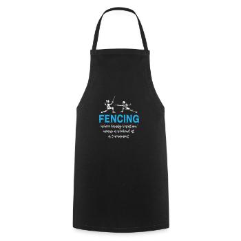 Week-end d’escrime lors d’un tournoi - Tablier de cuisine - noir - Devant - AI Model Male 185 dark (185cm)