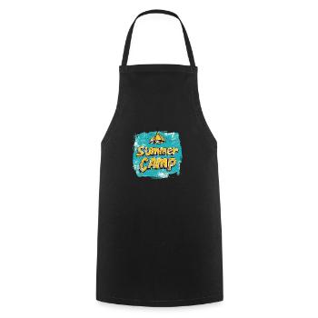 vintage summer camp - Cooking Apron - black - Front - AI Model Male 185 dark (185cm)