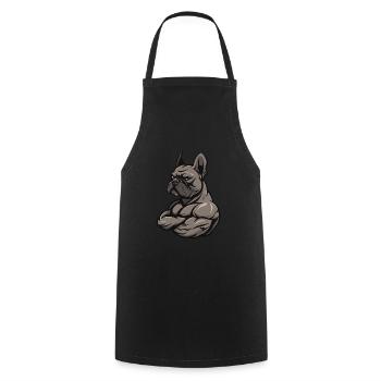 Bouledogue Français Chien Muscles Musculation - Tablier de cuisine - noir - Devant - AI Model Male 185 dark (185cm)