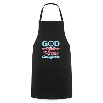 God Found The Strongest Women Caregiving Carer - Cooking Apron - black - Front - AI Model Male 185 dark (185cm)