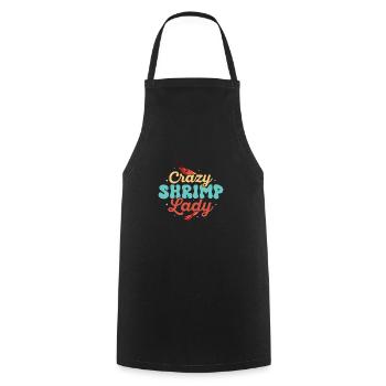 Crazy Shrimp Lady Seafood Shrimp Lover - Kochschürze - Schwarz - Vorne - AI Model Male 185 dark (185cm)