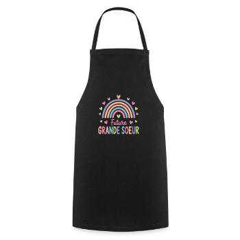 Future Grande Sœur – Annonce de Grossesse - Tablier de cuisine - noir - Devant - AI Model Male 185 dark (185cm)