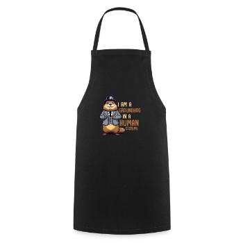 I Am A Groundhog In A Human Costume Rodent Animal - Cooking Apron - black - Front - AI Model Male 185 dark (185cm)