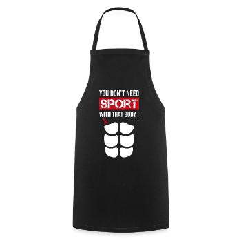 sport abdo beauf cadeau beauf bide à bière - Tablier de cuisine - noir - Devant - AI Model Male 185 dark (185cm)