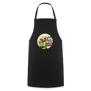 Grafitti Monster Boom - Cooking Apron - black - Front - AI Model Male 185 dark (185cm)