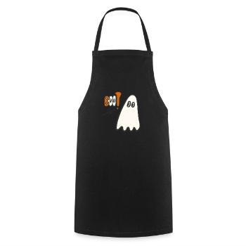 Halloween Geist - Ach du Schreck - Kochschürze - Schwarz - Vorne - AI Model Male 185 dark (185cm)