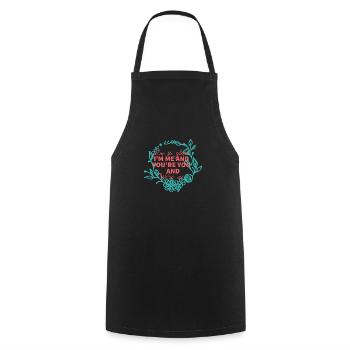 Wedding / Marriage: I'm so glad. I'm me and you're - Cooking Apron - black - Front - AI Model Male 185 dark (185cm)