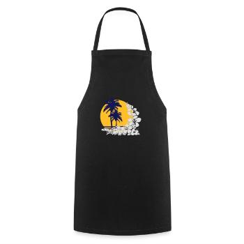 Palm Sunset - Tablier de cuisine - noir - Devant - AI Model Male 185 dark (185cm)