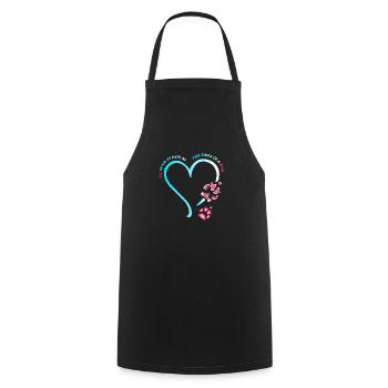 My heart is held by the paws of a dog - Cooking Apron - black - Front - AI Model Male 185 dark (185cm)
