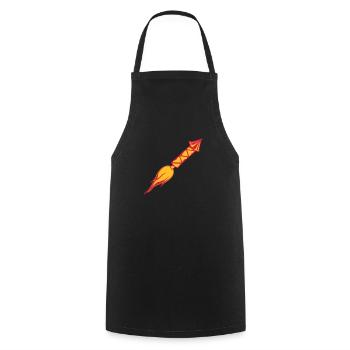fire flames burn hot fast end ra - Cooking Apron - black - Front - AI Model Male 185 dark (185cm)
