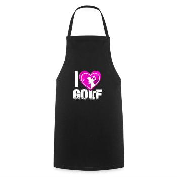 I love GOLF - Golfdesign für Golferinnen 3 - Kochschürze - Schwarz - Vorne - AI Model Male 185 dark (185cm)