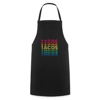 tacos - Kochschürze - Schwarz - Vorne - AI Model Male 185 dark (185cm)