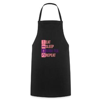 Manger sleep Boba Tea - Tablier de cuisine - noir - Devant - AI Model Male 185 dark (185cm)