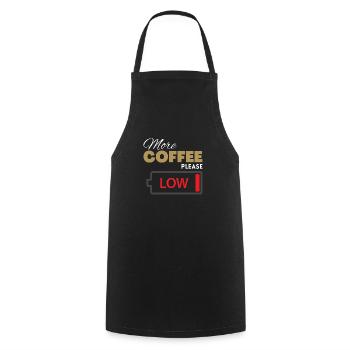 More Coffee Please - Cooking Apron - black - Front - AI Model Male 185 dark (185cm)