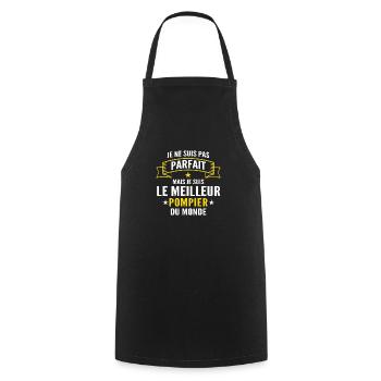 meilleur pompier du monde - Tablier de cuisine - noir - Devant - AI Model Male 185 dark (185cm)