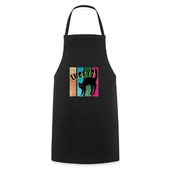 Chanceux? Chat - Tablier de cuisine - noir - Devant - AI Model Male 185 dark (185cm)
