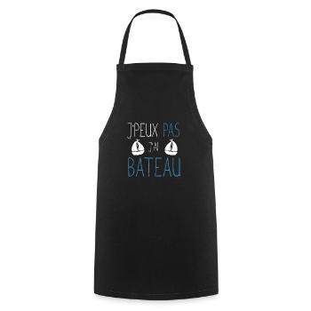Je peux pas j'ai bateau cadeau humour marin homme - Tablier de cuisine - noir - Devant - AI Model Male 185 dark (185cm)