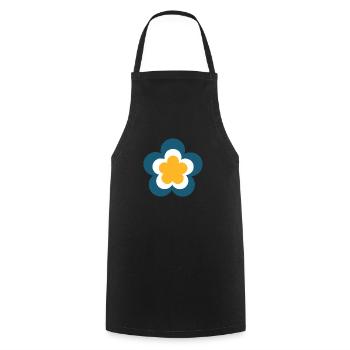 70s Flower Pattern Green, Carnival, Mardi Gras - Cooking Apron - black - Front - AI Model Male 185 dark (185cm)